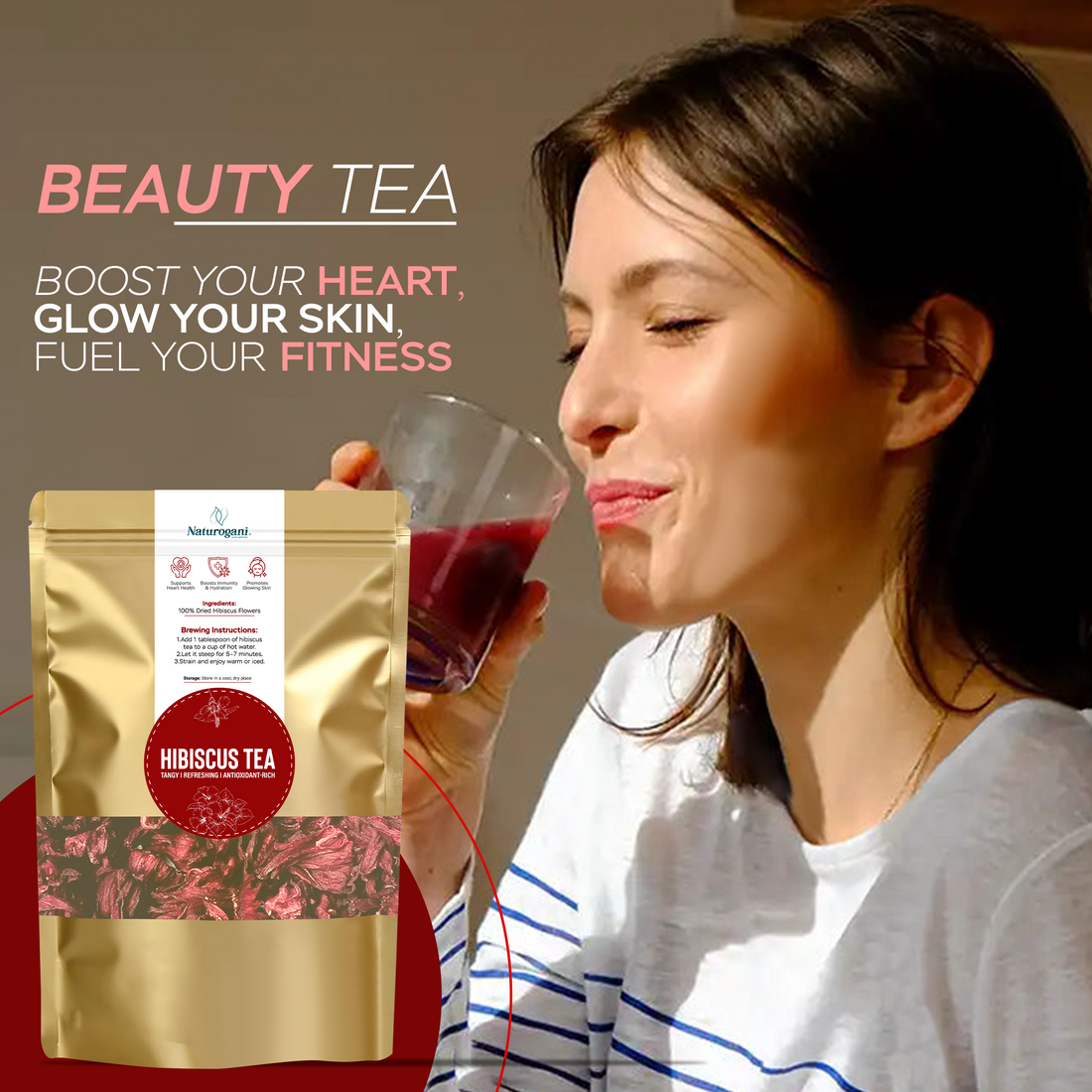 Hibiscus Tea for heart health and skin glow