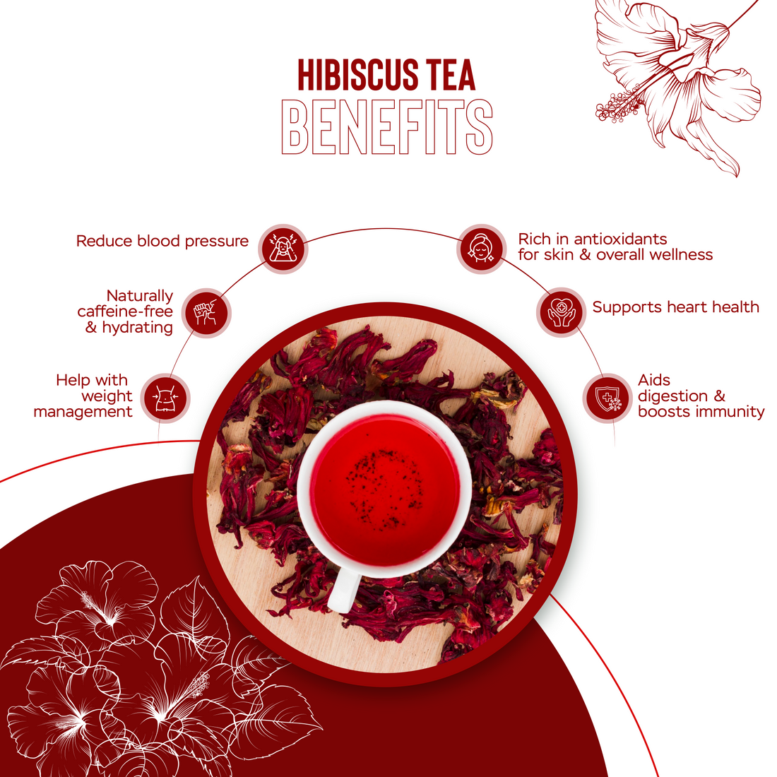 Hibiscus Tea for heart health and skin glow