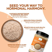 Luteal Phase seed blend for hormonal balance with sesame and sunflower seeds