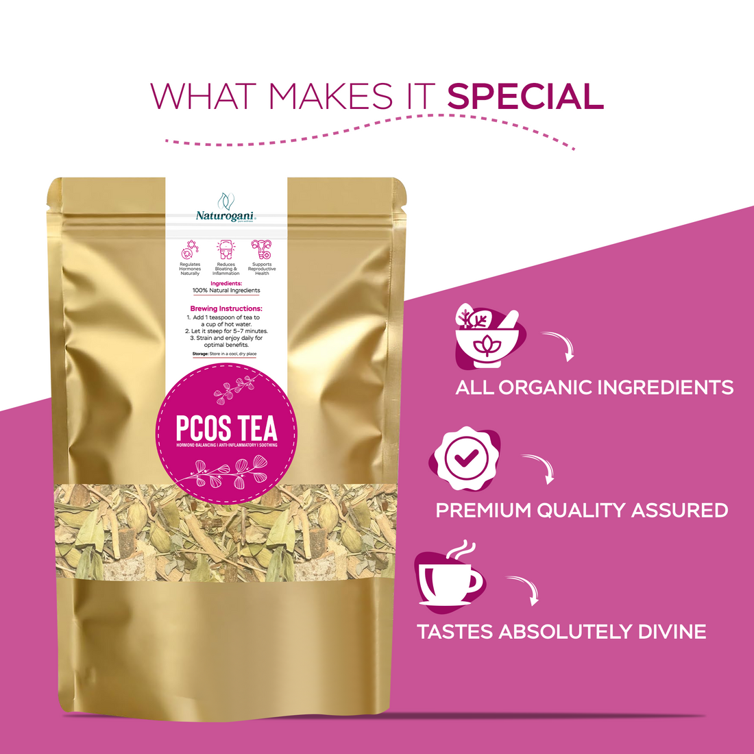 Herbal PCOS tea for hormone balance and fertility