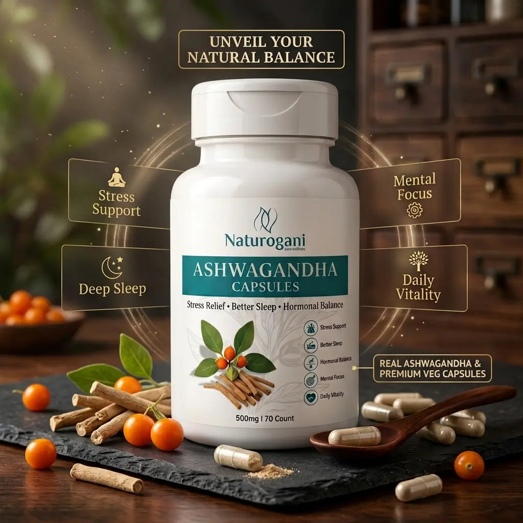 Ashwagandha Capsules | Stress & Sleep, Relax & Focus, Energy & Mental Support