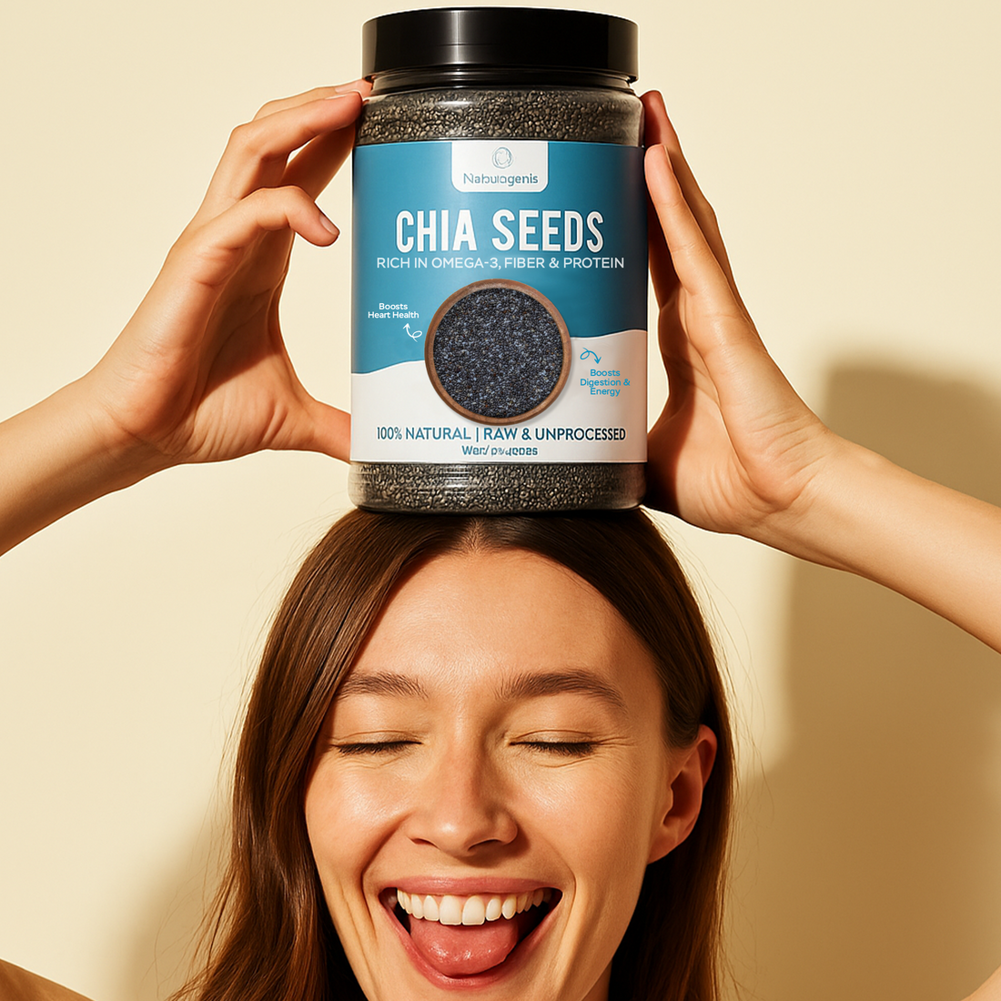 Fiber-rich chia seeds for digestion and energy