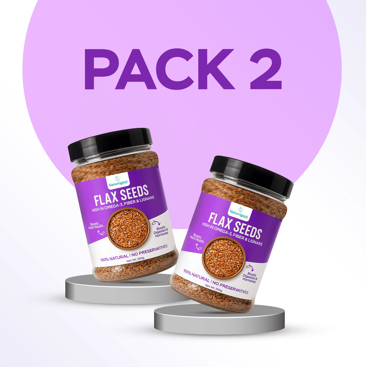 Flax seeds by Naturogani for smoothies, salads, and healthy meals