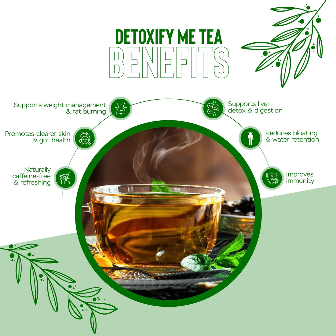 Herbal Detoxify Me Tea by Naturogani to support digestion and toxin removal