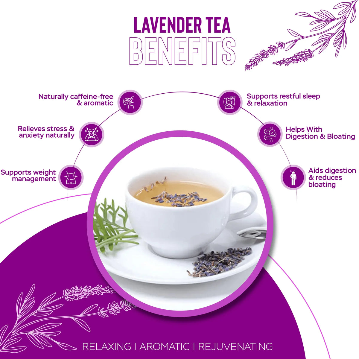 Relaxing lavender tea for sleep and stress relief