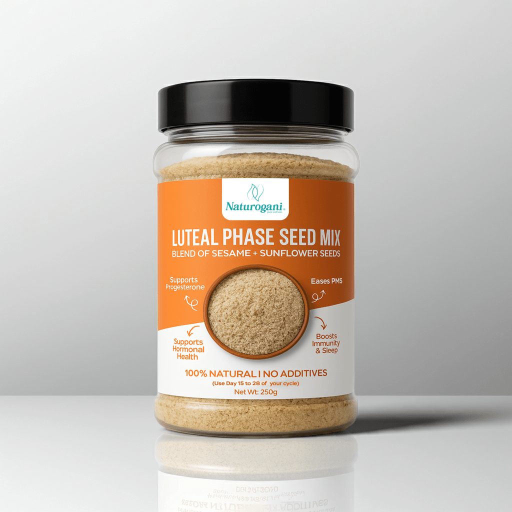 Luteal Phase seed blend for hormonal balance with sesame and sunflower seeds