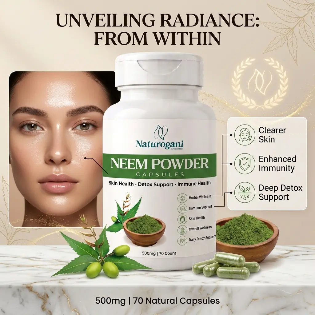 Neem Powder Capsules. | Acne-Prone, Skin Purity, Healthy Skin Barrier, Antioxidant Support