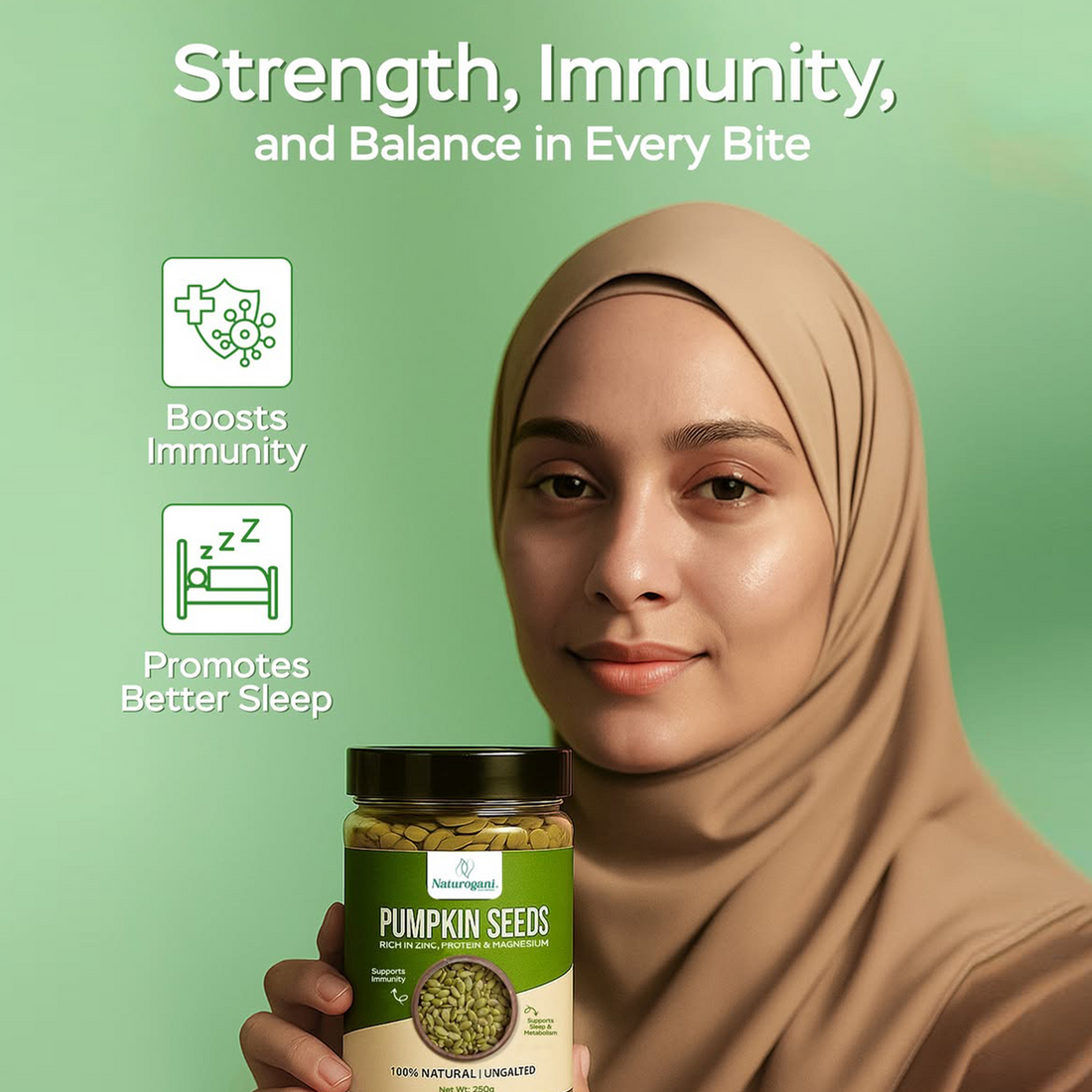 Zinc-rich pumpkin seeds for immunity and vitality
