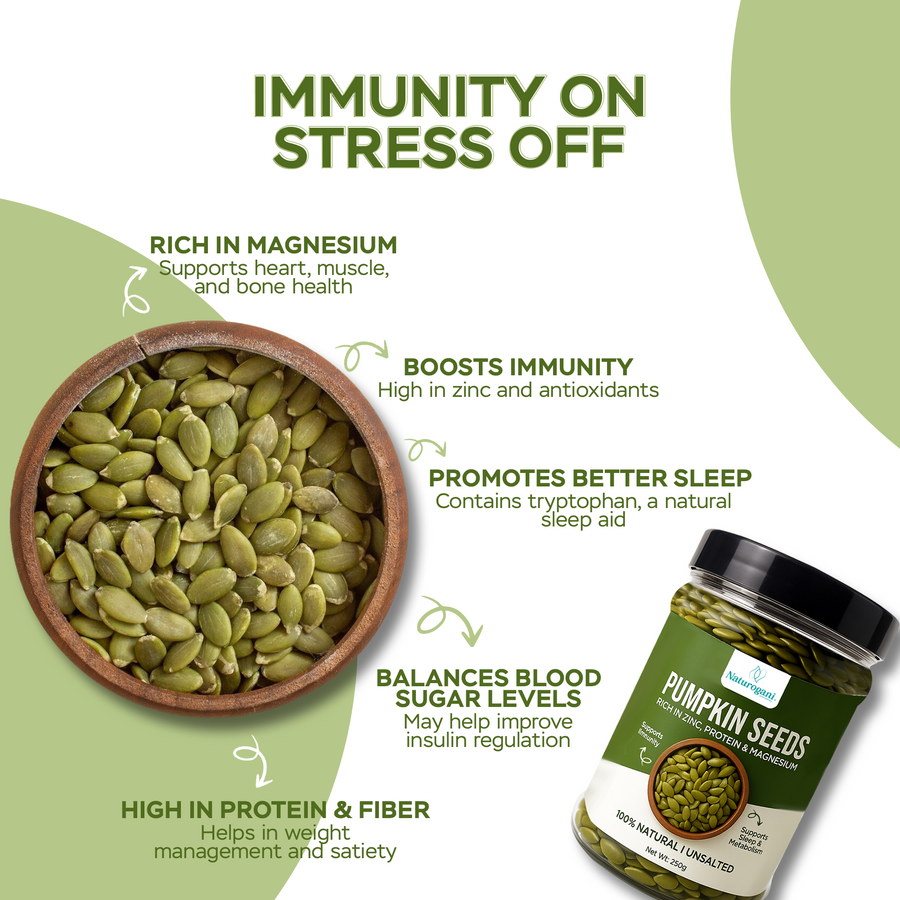 Zinc-rich pumpkin seeds for immunity and vitality