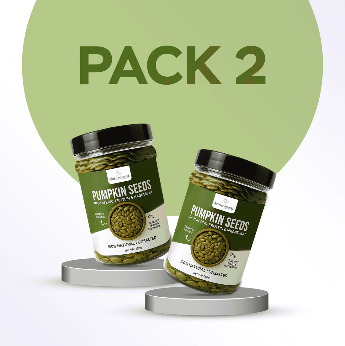 Pumpkin seeds by Naturogani for salads, smoothies, and healthy snacks