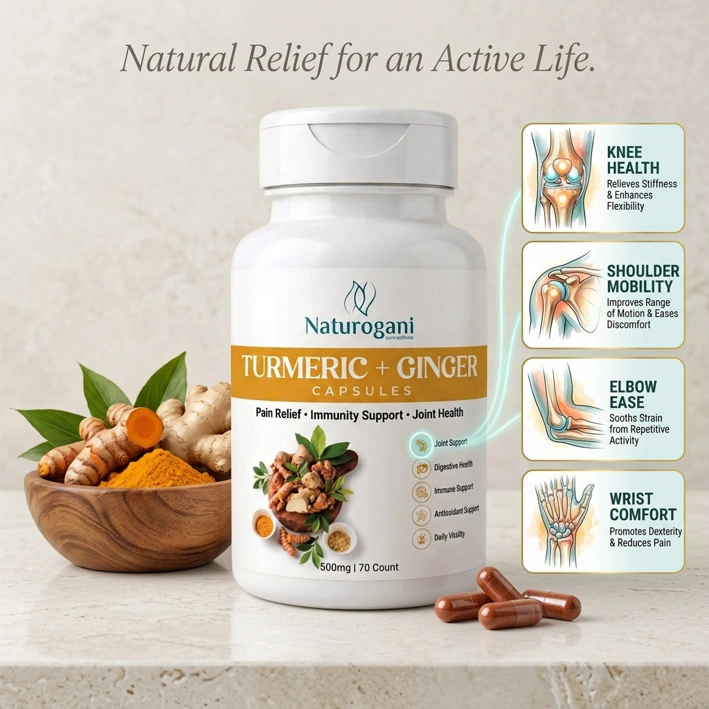 Turmeric & Ginger Capsules | Joint & muscle Pain, Anti Inflammation, Immunity