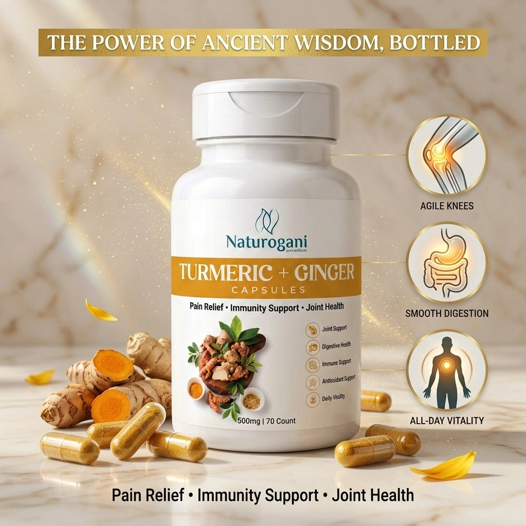 Turmeric & Ginger Capsules | Joint & muscle Pain, Anti Inflammation, Immunity